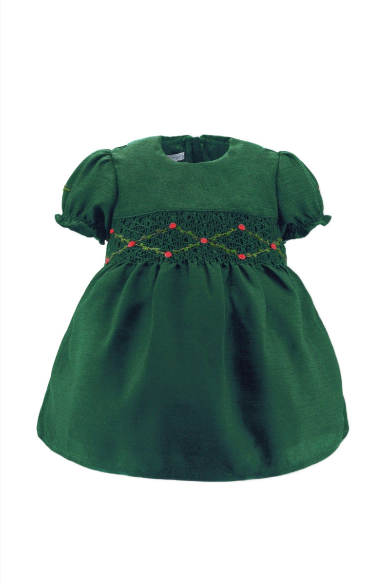 Floral Smocked Silk Short Sleeve Baby & Toddler Dress 3 - Carriage Boutique