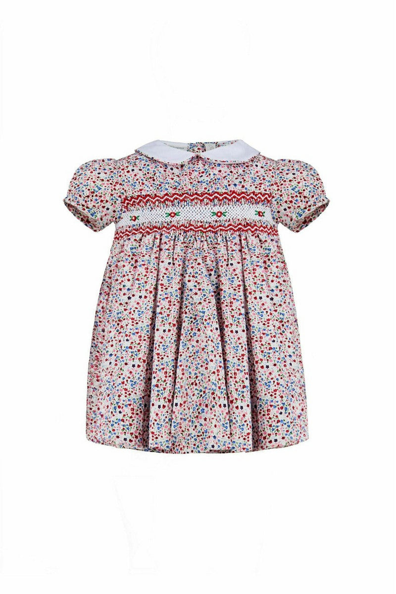 Hand Smocked Floral Toddler Girl Dress - Carriage Boutique