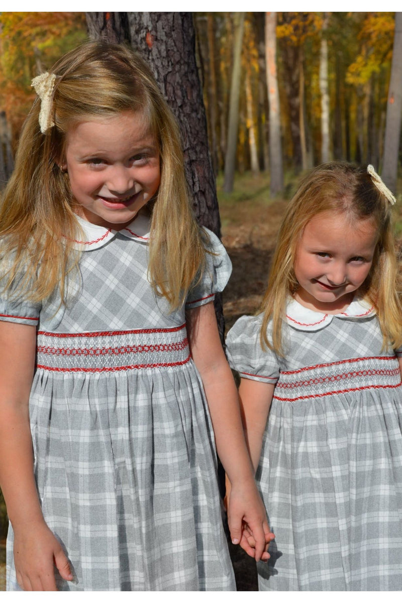 Heathered Plaid Toddler & Youth Girl Short Sleeve Dress 2 - Carriage Boutique