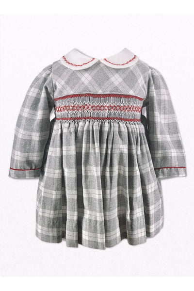 Heathered Plaid Long Sleeve Baby Girl Dress - Imagewear