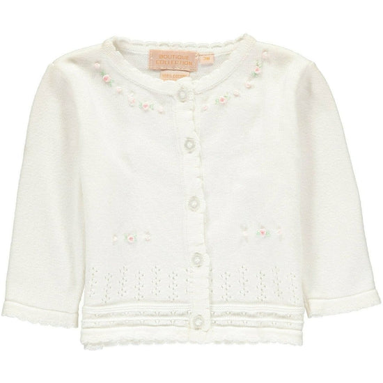 Julius Berger Classic White Baby & Toddler Girl Cardigan - Carriage Boutique