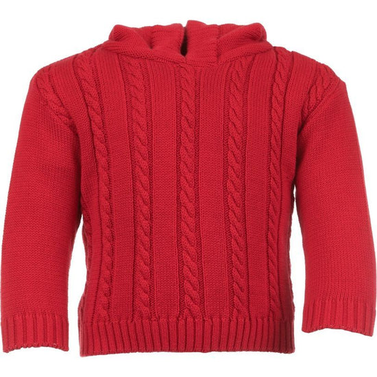 Julius Berger Red Cable Zip Back Baby Boy Sweater