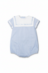 Monogram Blue Baby Boy Bubble Romper