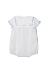 Monogram White Baby Boy Bubble Romper 2