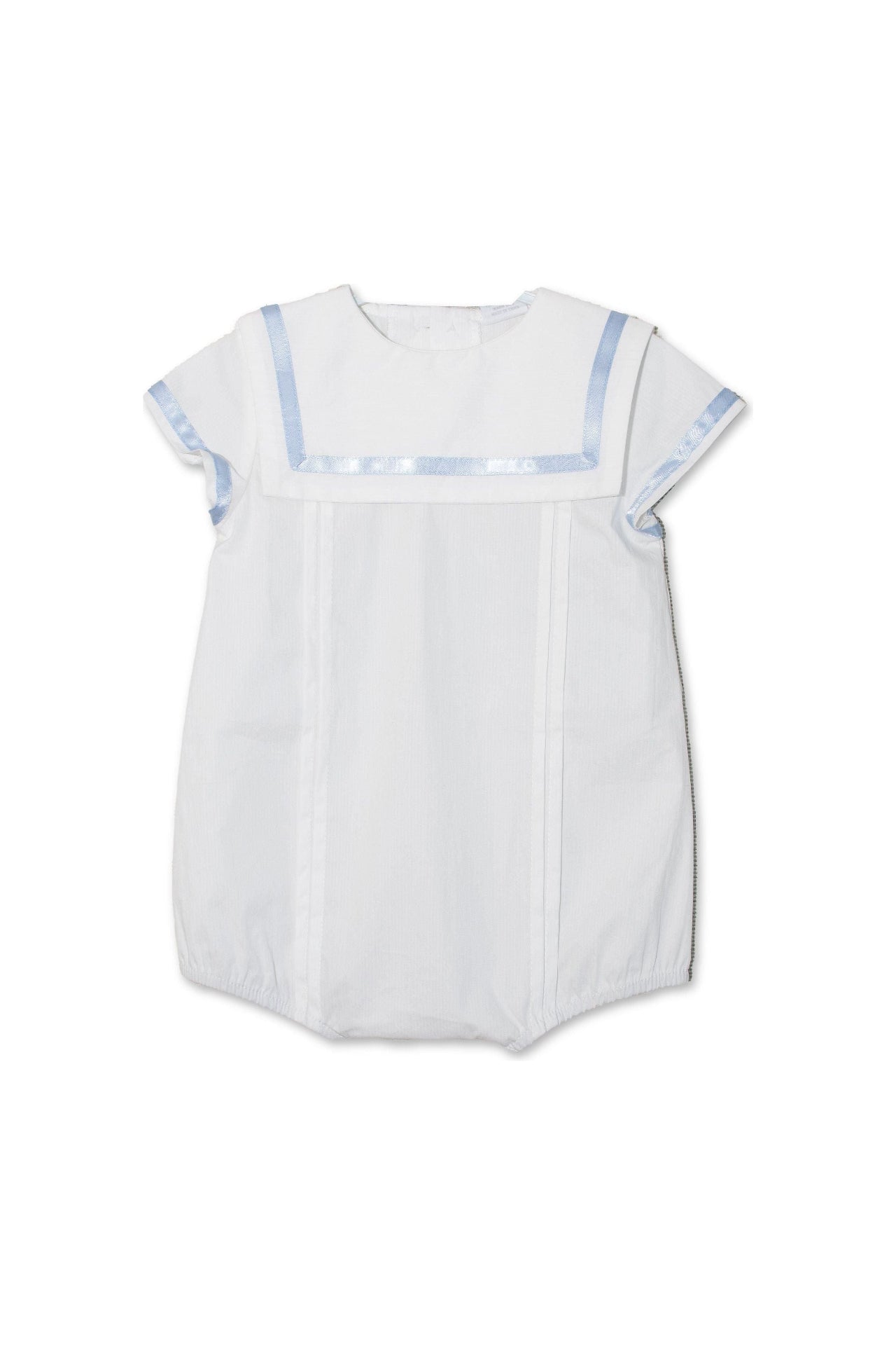 Monogram White Baby Boy Bubble Romper 2