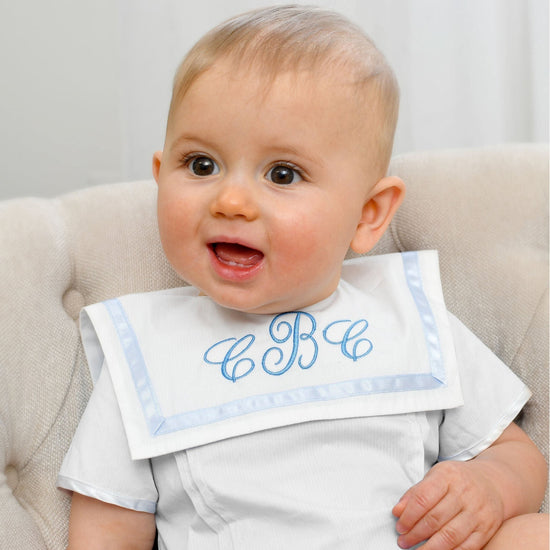 Monogram White Baby Boy Bubble Romper