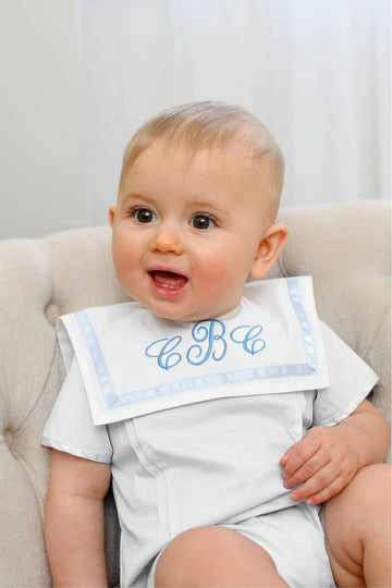 Monogram White Baby Boy Bubble Romper