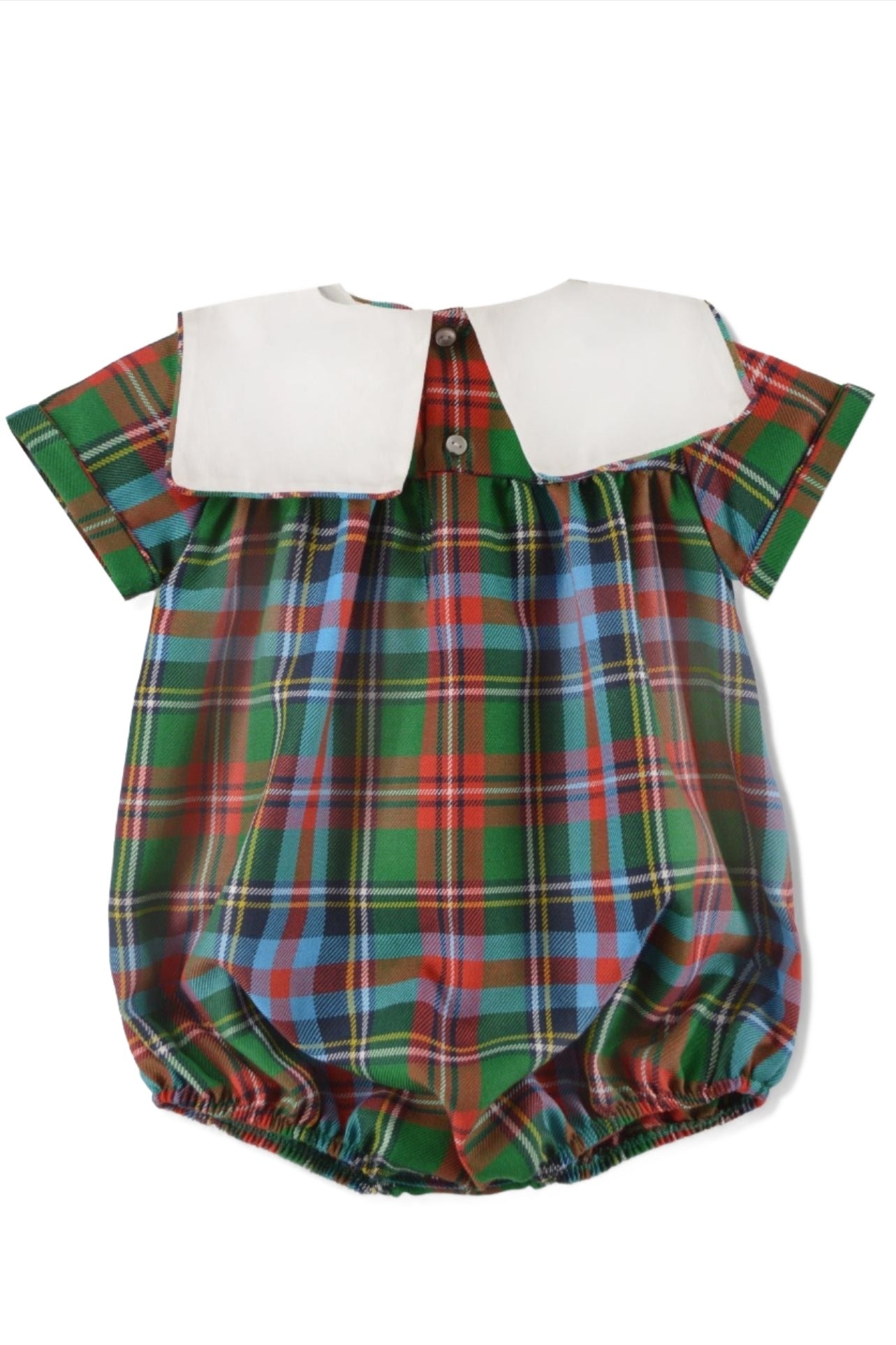 Multicolor Monogramable Plaid Baby Boy Bubble Romper 2 - Carriage Boutique