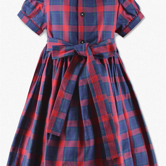 Navy Plaid Baby & Toddler Girl Short Sleeve Dress 2 - Carriage Boutique