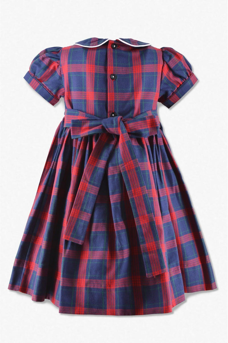 Navy Plaid Baby & Toddler Girl Short Sleeve Dress 2 - Carriage Boutique