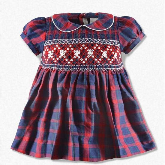 Navy Plaid Baby & Toddler Girl Short Sleeve Dress 3 - Carriage Boutique