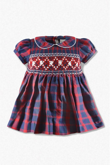 Navy Plaid Baby & Toddler Girl Short Sleeve Dress 3 - Carriage Boutique