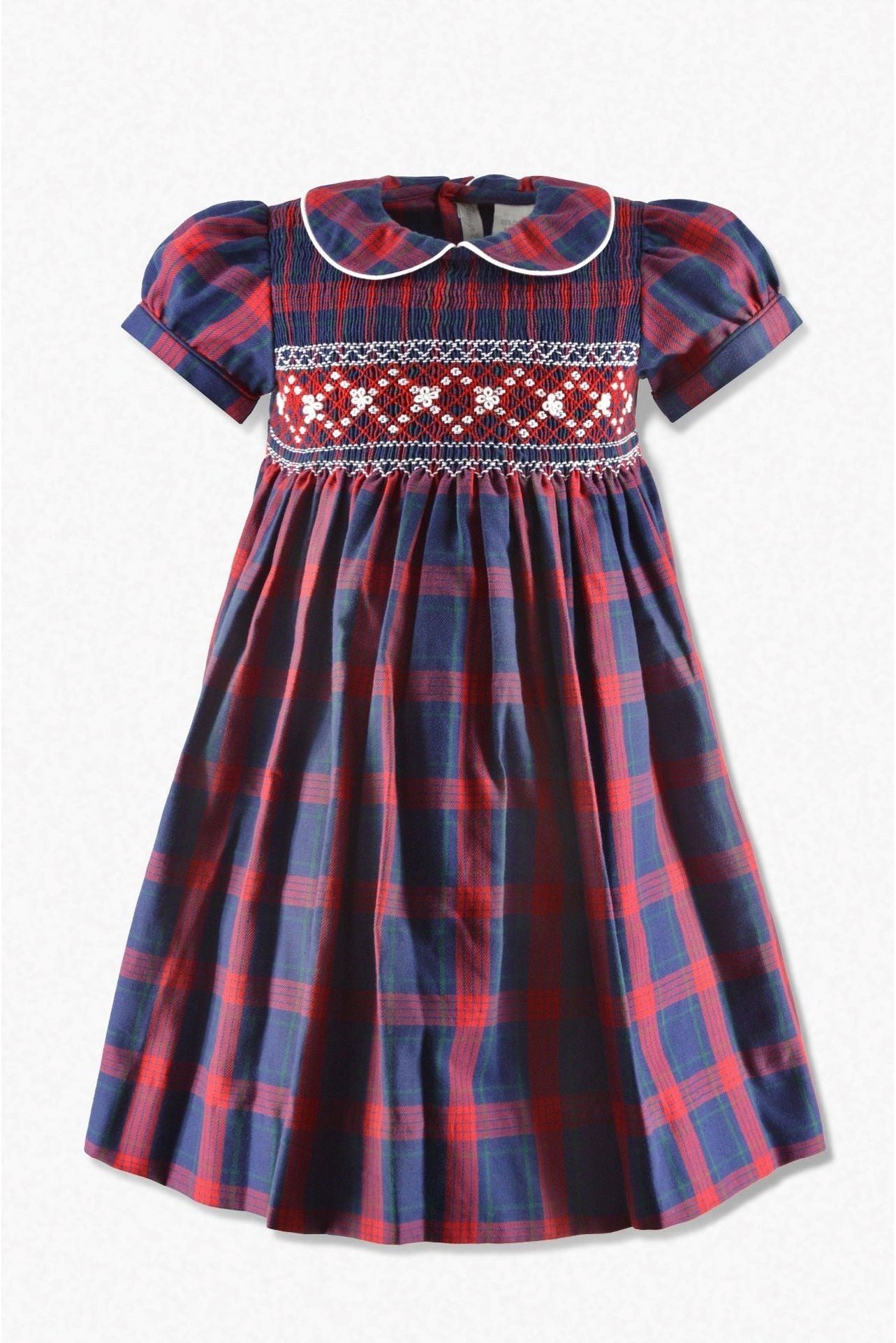 Navy Plaid Baby & Toddler Girl Short Sleeve Dress - Carriage Boutique