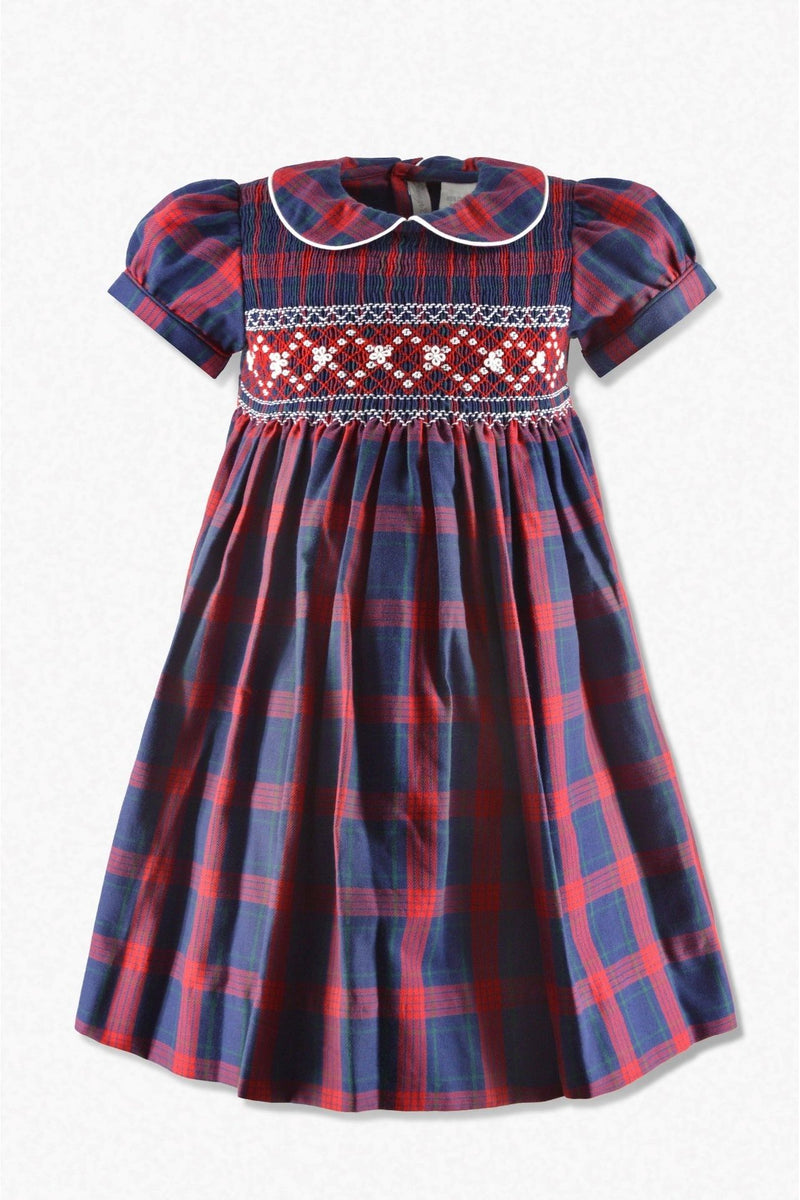 Navy Plaid Baby & Toddler Girl Short Sleeve Dress - Carriage Boutique