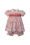 20147- Orange Floral Baby Short Sleeve baby & Toddler Dress with Panty