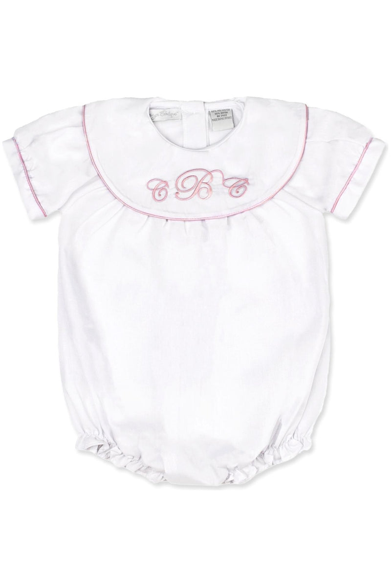 Personalized Classic Monogram Baby Girl Bubble Romper 2 - Carriage Boutique