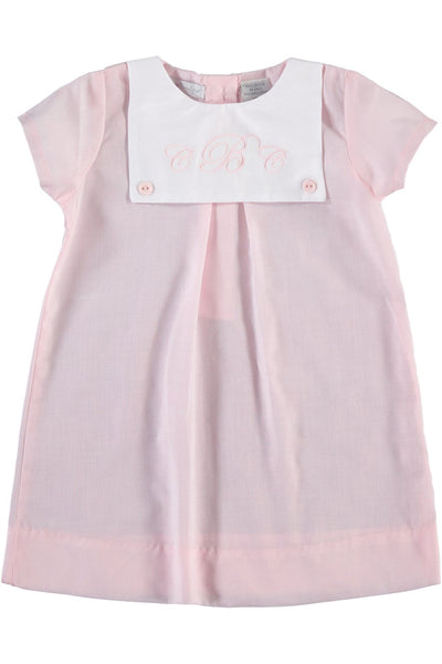 Personalized Classic Monogram Button Bib Baby Girl Dress 3 - Carriage Boutique