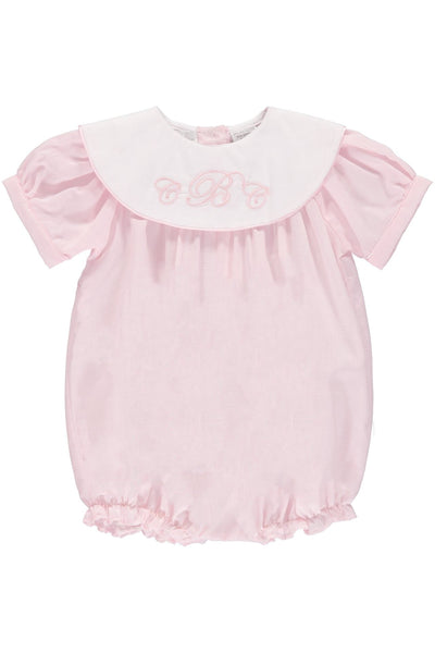 Personalized Classic Monogram Baby Girl Bubble Romper - Carriage Boutique