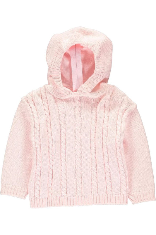 Pink Cable Baby Boy Zip Back Sweater