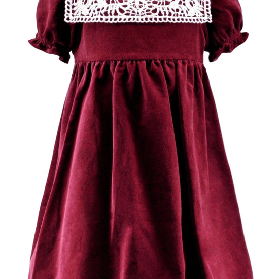 Red Velvet Short Sleeve Baby & Toddler Girl Dress 2 - Carriage Boutique