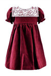 Red Velvet Short Sleeve Baby & Toddler Girl Dress 2 - Carriage Boutique