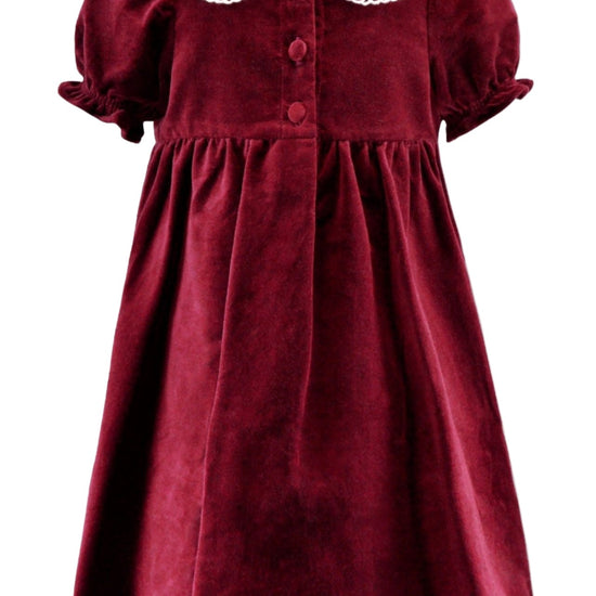 Red Velvet Short Sleeve Baby & Toddler Girl Dress - Carriage Boutique