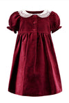 Red Velvet Short Sleeve Baby & Toddler Girl Dress - Carriage Boutique