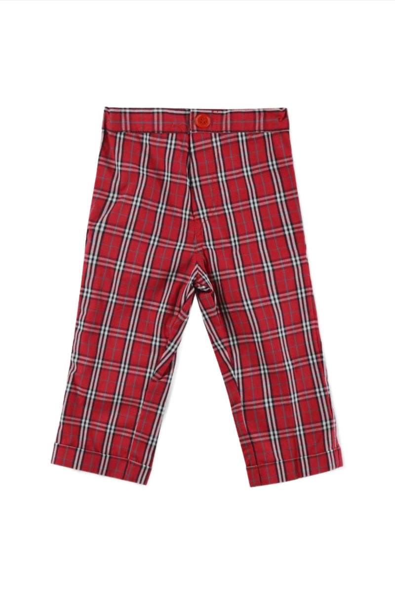 Red & White Plaid Baby Boy Pants Set 3 - Carriage Boutique