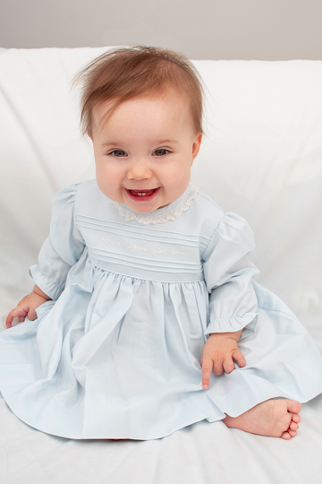 Baby Girl Light Blue Long Sleeve Dress - 12M Baby Girl Light Blue Long Sleeve Dress - 12M