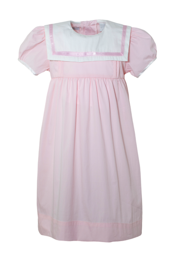 20125-Short Sleeve Pink & White Baby & Toddler Dress