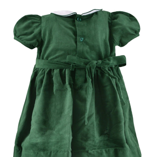 Smocked Christmas Trees Short Sleeve Baby Girl Dress 2 - Carriage Boutique