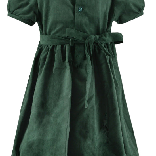 Smocked Christmas Trees Short Sleeve Baby Girl Dress 4 - Carriage Boutique