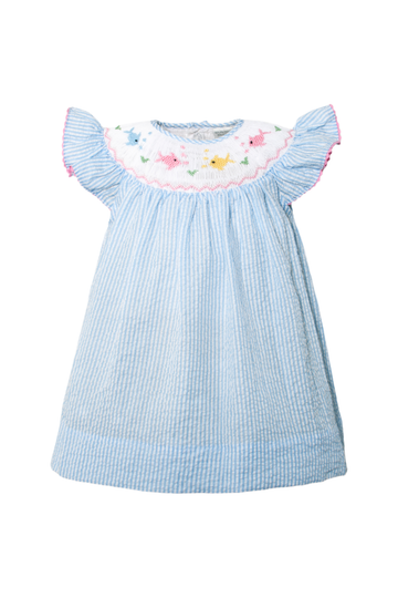 20128-Smocked Fish Bishop Baby Girl Dress