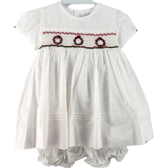 Smocked Ribbon Plaid Button Down Toddler Girl Dress