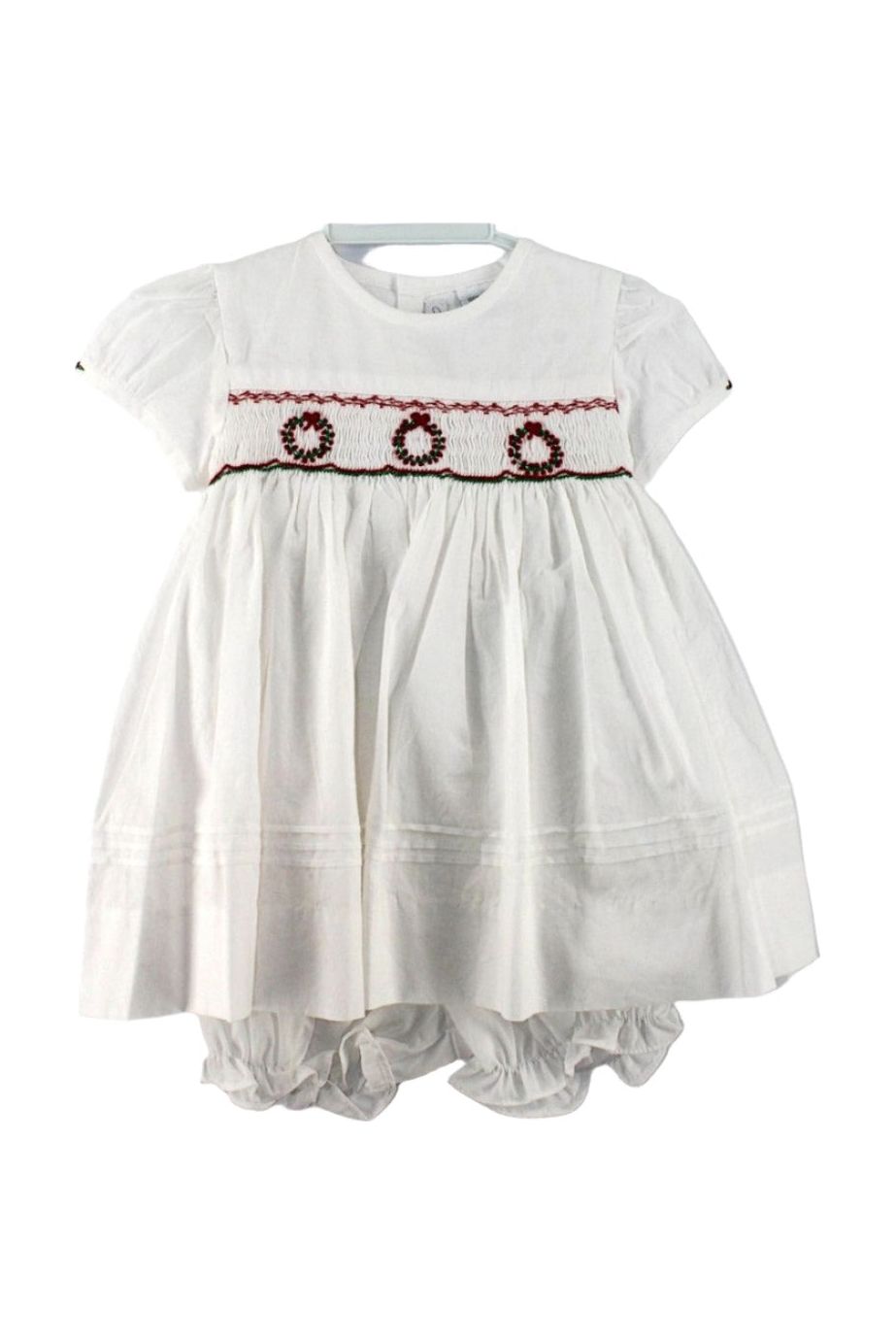 Smocked Ribbon Plaid Button Down Toddler Girl Dress