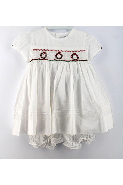 Smocked Ribbon Plaid Button Down Toddler Girl Dress
