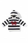 Striped Red Crab Zip Back Baby Boy Sweater