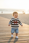 Stripe Crab Zip Back Baby Boy Sweater