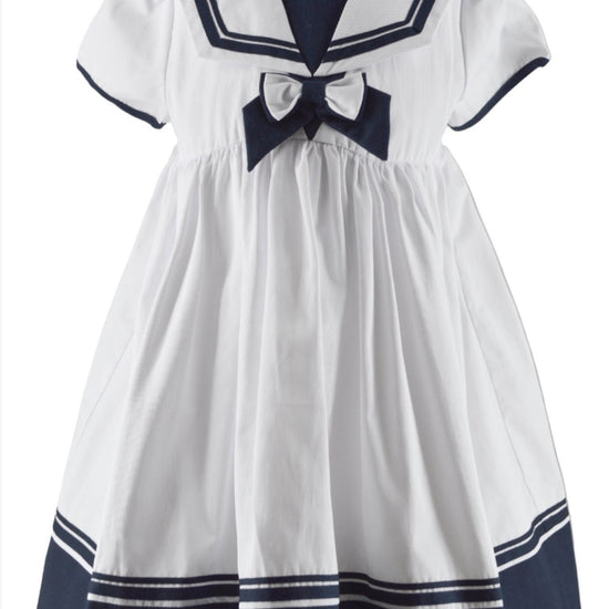 White Nautical Sailor Toddler Girl Dress