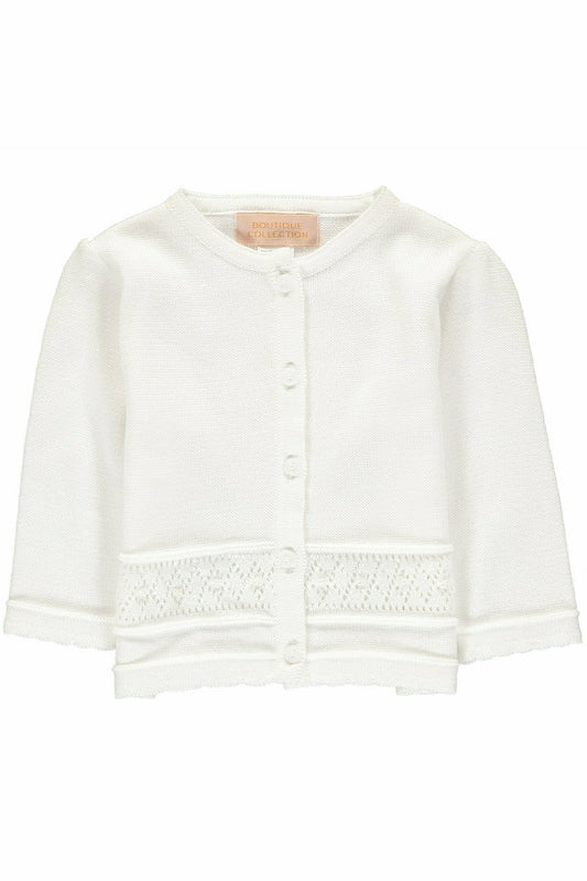 Baby Girl Julius Berger Classic White Cardigan