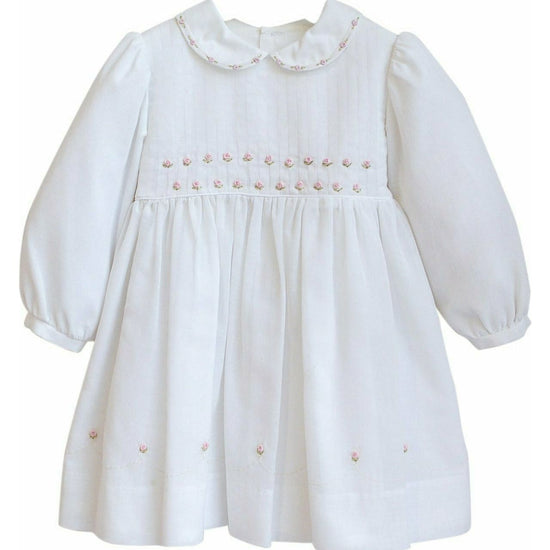 Baby Girl Rose Flowers White Long Sleeve Dress Baby Girl Rose Flowers White Long Sleeve Dress
