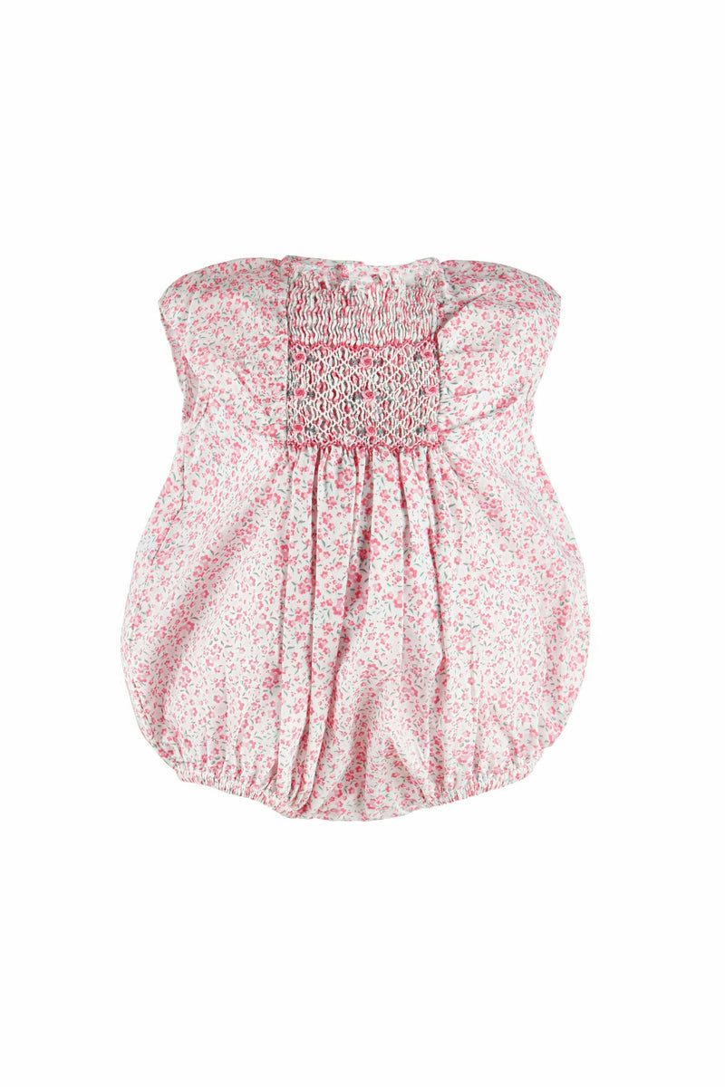 Popping Pink Floral Girls Romper - Carriage Boutique