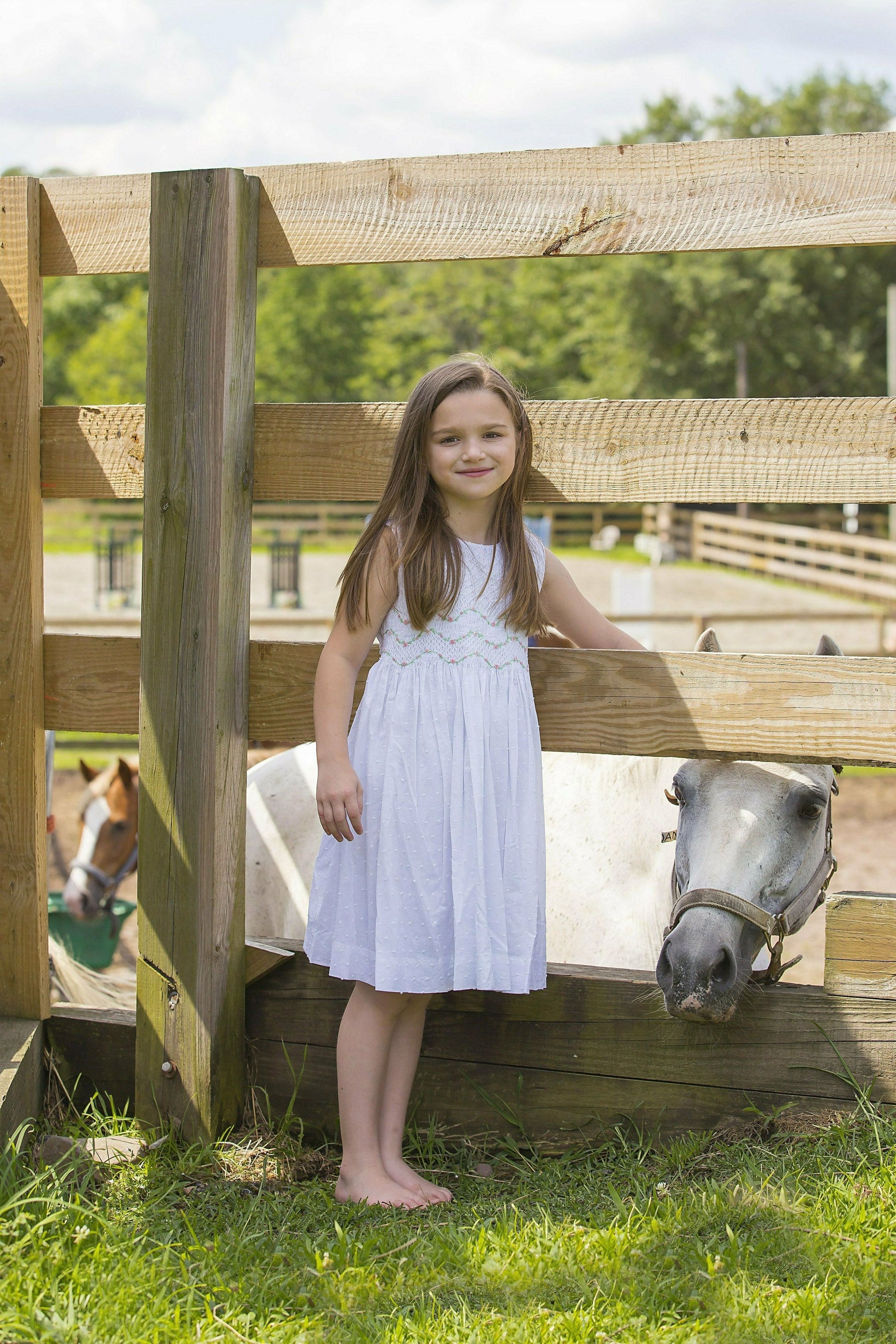 Hand Smocked White Dress - Carriage Boutique