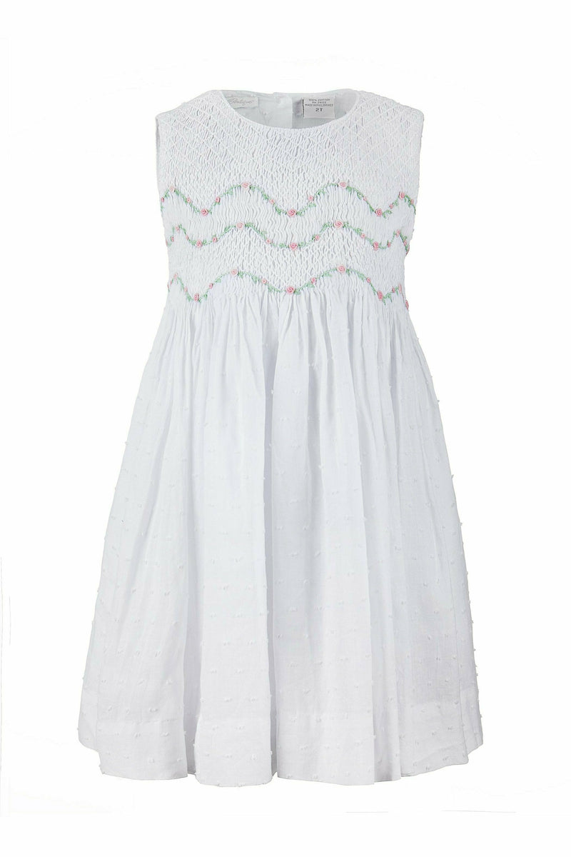 Hand Smocked White Dress - Carriage Boutique