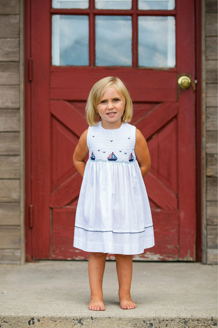 Carriage Boutique Hand Smocked SailBoats Girl Dress main image 1