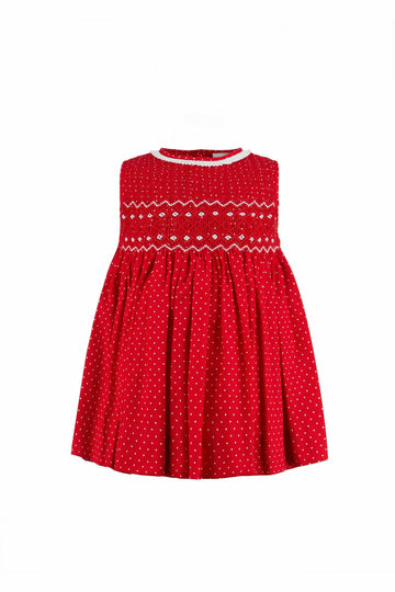 Hand Smocked Red Dress - Carriage Boutique