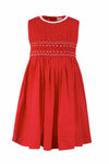 Red Hand Smocked Dress - Toddler Girls