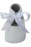 Baby Girl's Christening Leather Shoe w/ Satin Ribbon - White [product_tags] Baby Product- Carriage Boutique