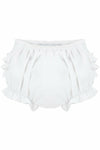 Baby Girls Ruffle Diaper Covers - White Bloomers - Carriage Boutique