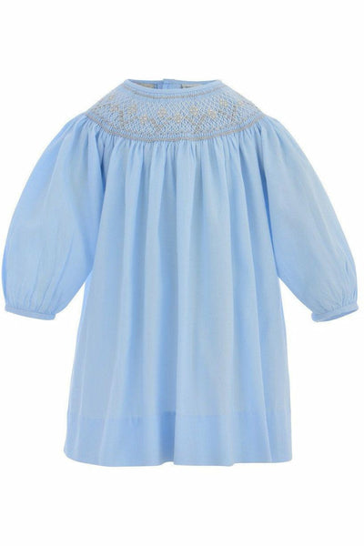 Baby Girl Long Sleeve Bishop Dress - Pastel Blue [product_tags] - Carriage Boutique